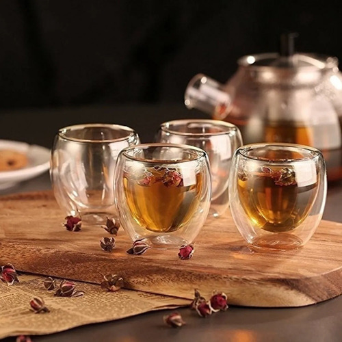 Juego 6 Tazas Café Vidrio Termico 80ml -mug Taza Café