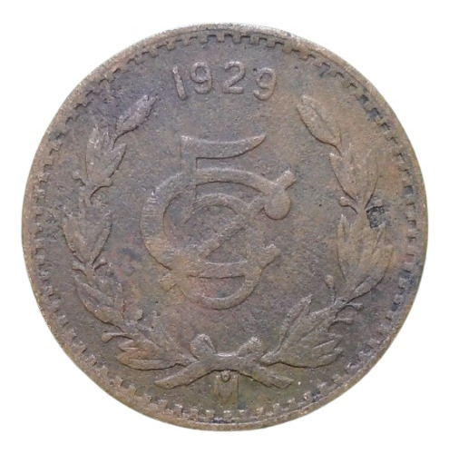 México 5 Centavos Monograma 1929 O2y#1