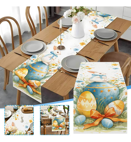 Mesa De Mesa Con Diseño De Lazo De Pascua, Bandera, Decoraci