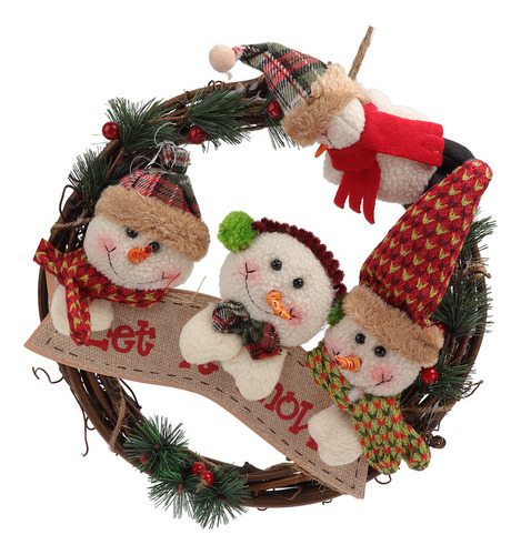 Coroa De Natal Em Rattan, Sem Desbotamento, Durável, Alegre,