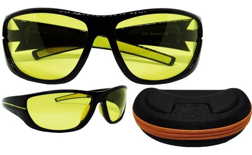 Oculos P/ Dirigir Noite Polarizado Uv400 Com Case Esportivo