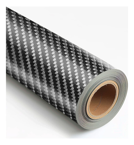 Vinil Automotriz Full Wrap Textura De Fibra 1.52x18 Mts Color Negro Carbon Fiber