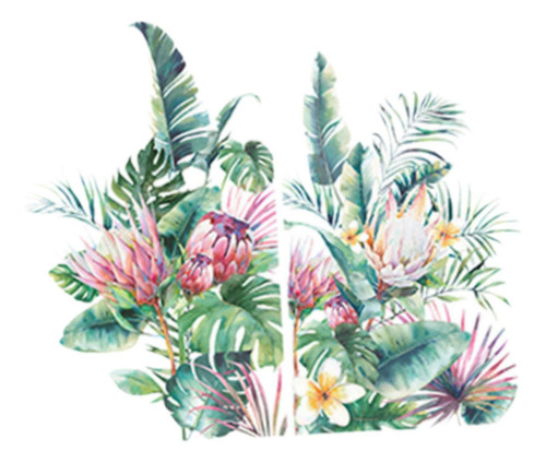 Calcomanías De Pared Con Hojas Y Flores, Pegatinas De Pared