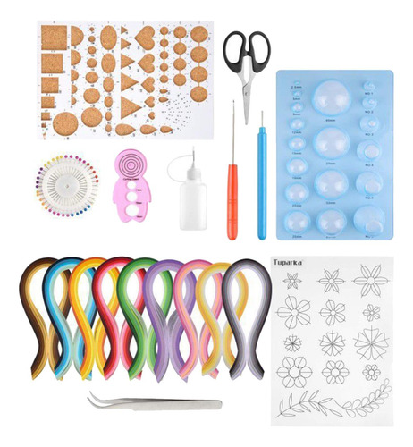 Kit De Herramientas De Quilling De Tiras De Papel 9 Colores