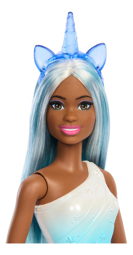 MattelBarbie Fantasía Muñeca Unicornio Falda De Ensueño Azul