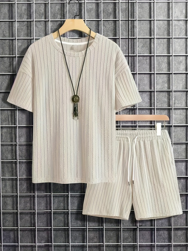 Conjunto Casual De Camisa Y Pantalones Cortos De 2 Piezas
