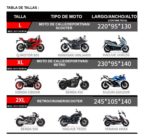 Funda de moto Universal Motowolf 0802 Talle Xxl