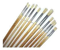 Comprar Set Juego Pinceles Planos Redondos Escolar Arte Pintar Oleo