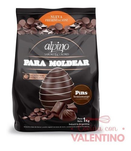 Chocolate Alpino Pins Semiamargo 1kg - Valentino 