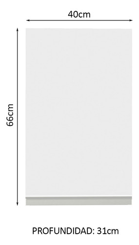 Alacena Madesa 1 Puerta 2 Compartimentos 40cm Blanco Blanco