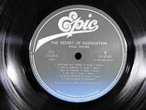 Paul Young The Secret Of Association Lp Vinil Japonês Obi (Usado)