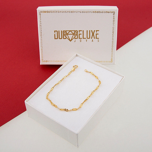 Pulsera Mujer Trebol 2mm Plata Baño Oro 24k Duodeluxejoyas®