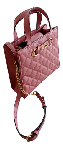 Original Bolsa Guess Crossbody Rosa Lila Rosa Lisa Oro Rosa