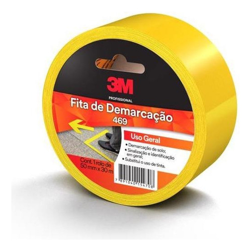 2 Pç Fita Demarcação De Solo 3m 469 Amarela 50mm X 30 Mts Cor Amarelo Liso