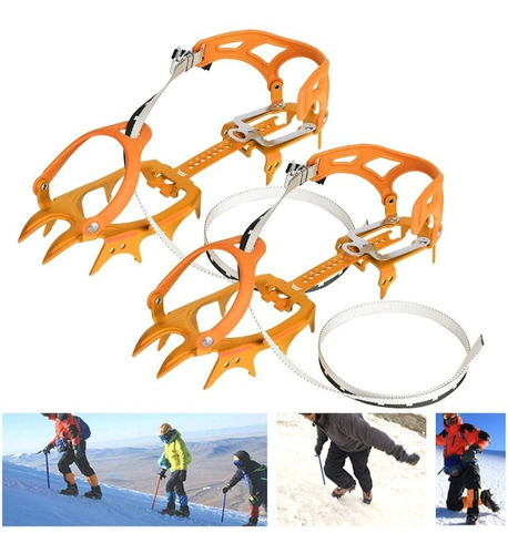 Vgeby Crampons 1 Par De 14 Dientes Crampones De Hielo Antide