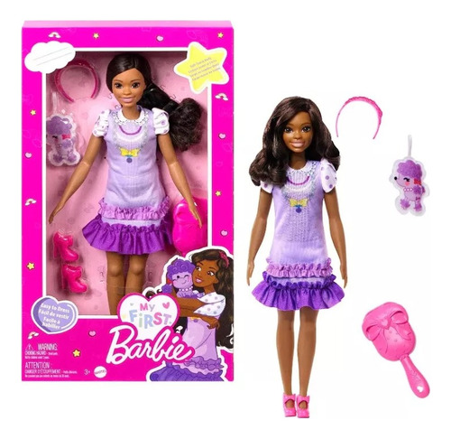 Hermosa Morena My First Barbie Cuerpo Suave De 34cm Mattel