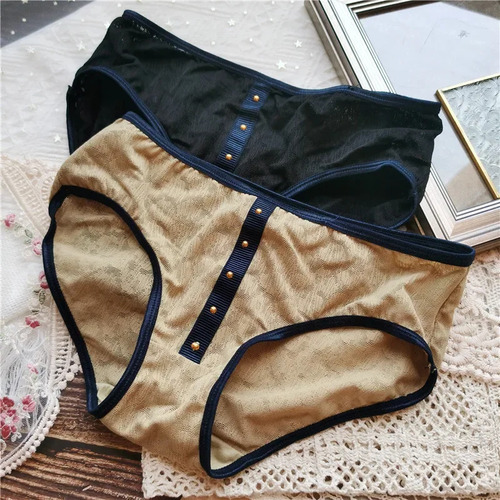 Calzoncillos De Malla De Cintura Baja Estilo Punk Para Mujer