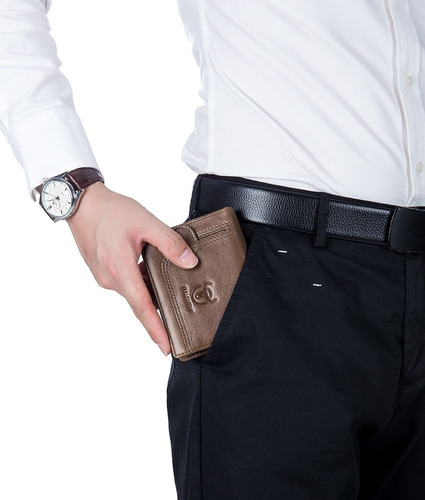 Bullcaptain Cartera Rfid Piel Genuina Tarjetero Hombre
