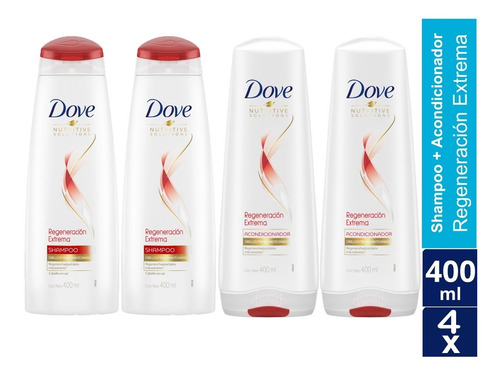 Dove Shampoo + Acondicionador Regeneración Extrema 400ml