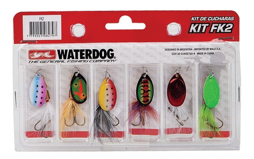 Kit 6 Cucharas Waterdog Fk2 Giratorias Trucha Tarucha Devoto