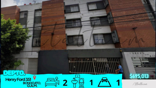 Venta De Departamento (65m2) A 5 Mins De Plaza Tepeyac, Metro Talismán Y Circuito Interior Db15-r104