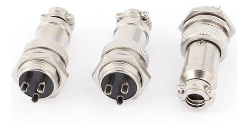 Uxcell Gx16-3, 3 Terminales, 16 Mm, Conector Macho A Hembra