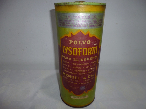 Antiguo Polvo Para Cuerpo Lysoform Tarro Cerrado