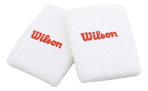 Muñequera Wilson Larga Blanca X2