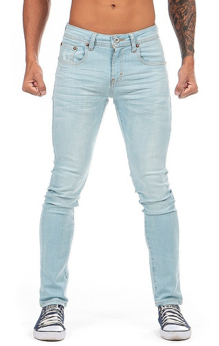 Imagen 1 de 8 de Jeans Pantalón De Mezclilla Caballero Skinny Stone Claro.