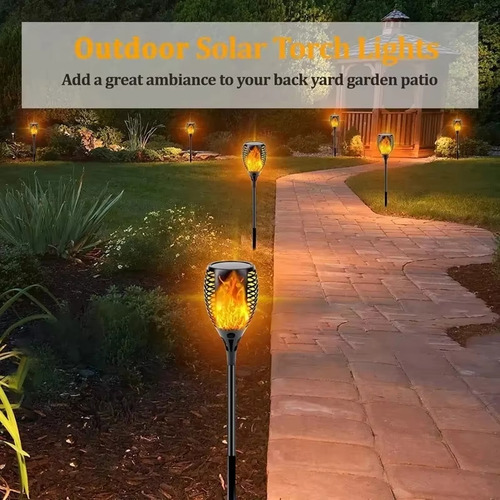 2 Luces Solares 51 Led Antorcha Impermeable Piso
