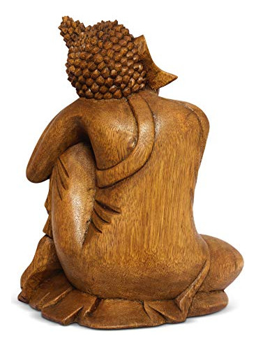 Sereno De Buda Durmiendo Estatua De Madera Tallada A Mano Fi