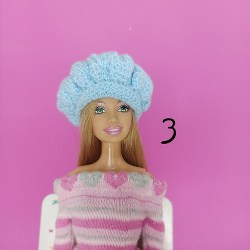 Imagen 6 de 9 de Gorros Accesorios Ropa Tejidos Talla Barbie Muñecas