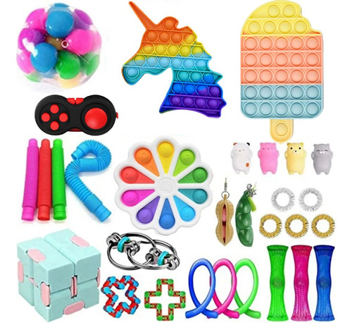 Kit De Juguetes Simples Con Hoyuelos Fidget 30 Piezas