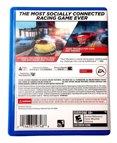 ¡¡¡ Need For Speed Most Wanted Para Ps Vita !!! (Usado)