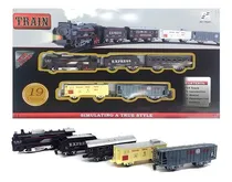 Comprar Juguete Tren A Pila 19 Piezas Locomotora 4 Vagones 14 Tramos