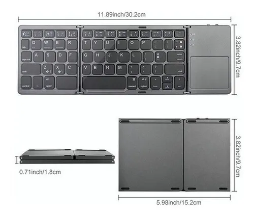 Mini Teclado Bluetooth Plegable Ultrafino Con Panel Táctil G