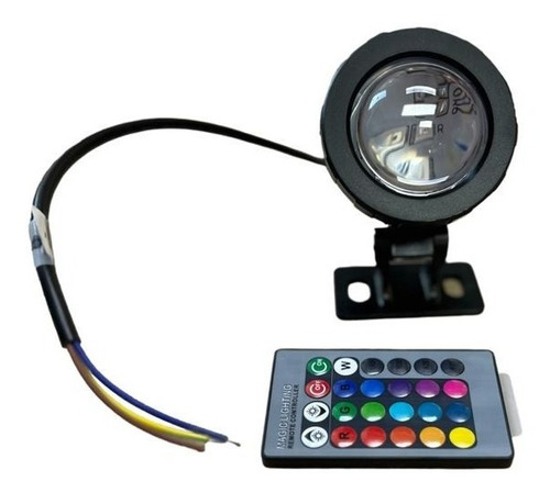 Spot Sumergible 10w Rgb Para Fuentes O Piscinas Incluye Adap