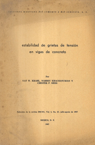 Estabilidad Grietas Tensión Viga Concreto Krahl Khachaturian