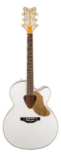 Guitarra Gretsch G5022cwfe Rancher Falcon Jumbo Cutaway White, color: blanco, orientación a la derecha