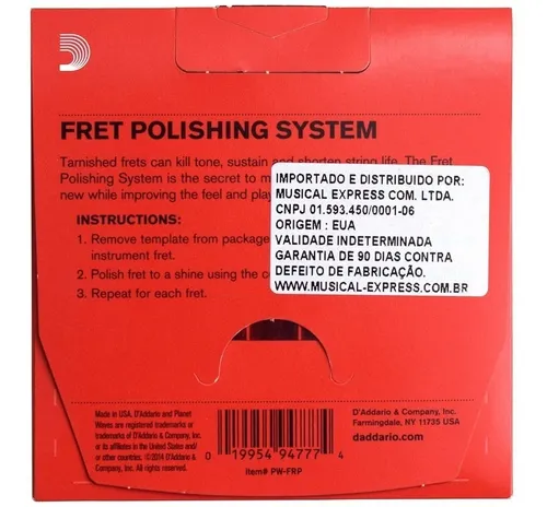 Polidor Traste Guitarra Fret Polishing System Daddario Pwfrp