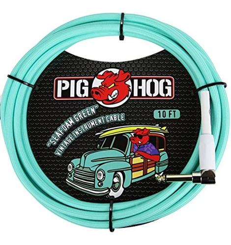 Pig Hog Pch10sgr 1/4  A 1/4  Cable De Instrumento De Guitarr