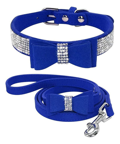 Dogs Kingdom Juego De Correa De Collar De Diamantes De Imit.