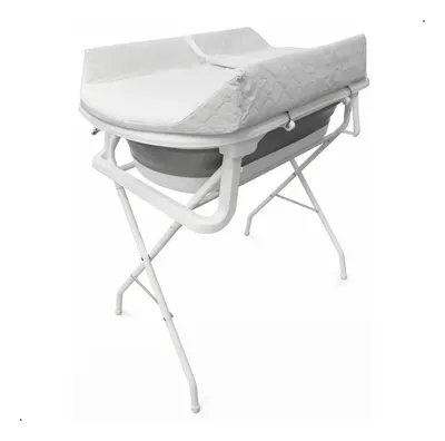 Banheira Bebe Com Trocador Suporte Dobrável E Termometro Grey