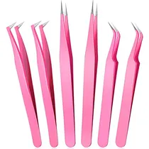Comprar 6 Pcs Lash Tweezers Extensión De Pestañas Tweezers, 7c3ym