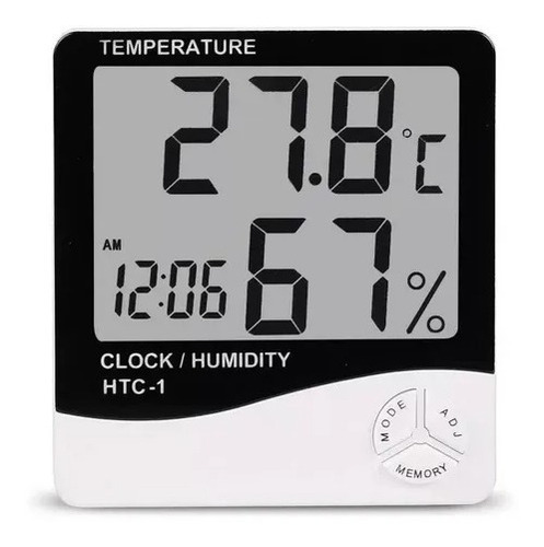 Termómetro Higrómetro Ambiental Reloj Alarma Htc-1