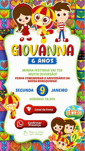 Convite Sitio Do Pica Pau Amarelo Emilia Digital Whatsapp 5