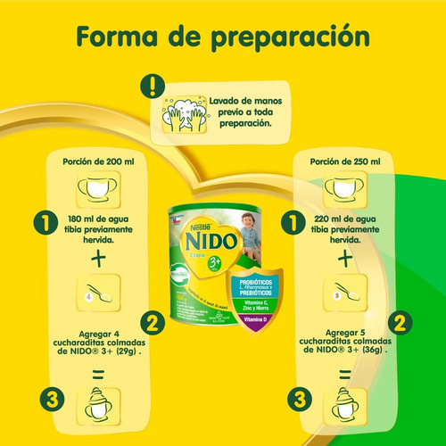Imagen 3 de 5 de Leche En Polvo Nido® Etapa 3+ Protectus Avanzado Tarro 1350g