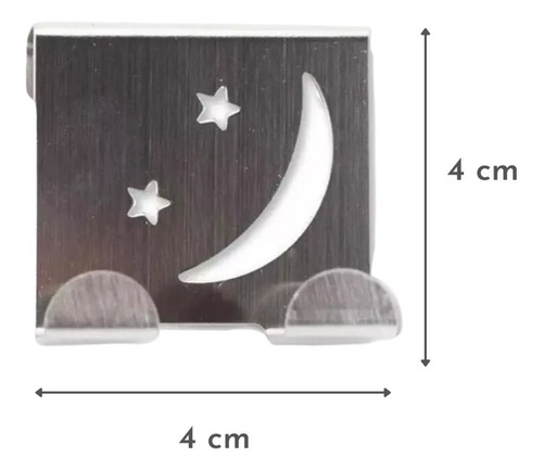 Imagen 4 de 10 de Gancho Metálico Con Diseño Luna Estrella