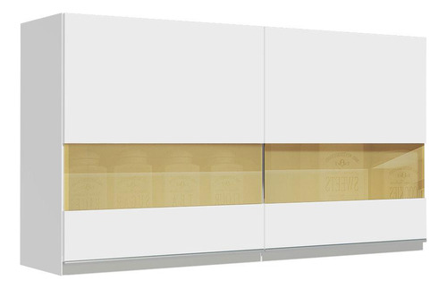 Armario Madesa Glamy 120 Cm 2 Puertas Con Cristal - Blanco