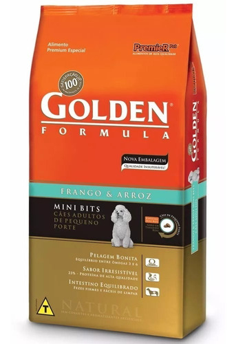 Ração Golden Raça Pequena Cão Adulto Frango 15kg Mini Bits